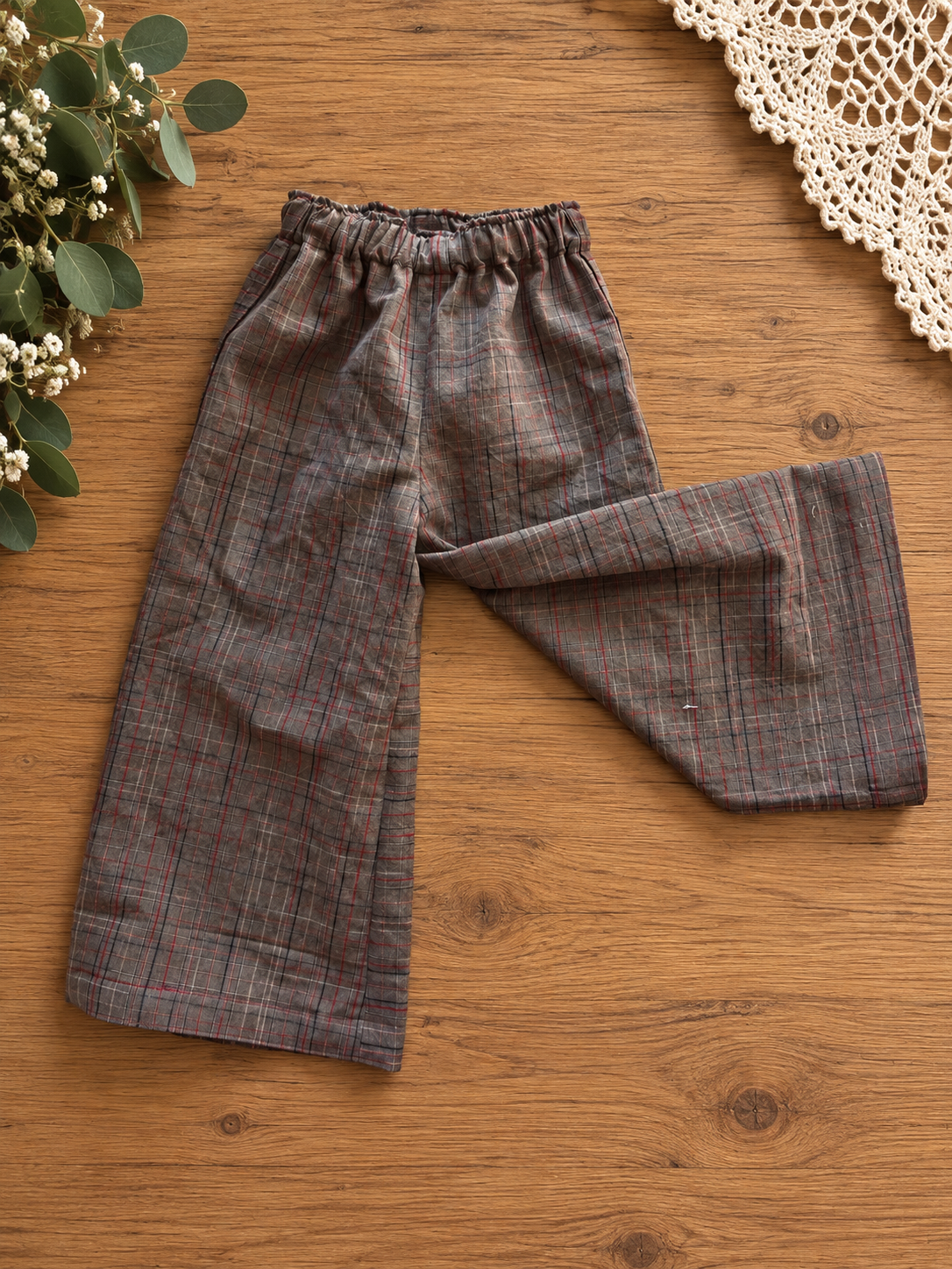 Heritage Plaid Wide-Leg Pants | 18M Tall
