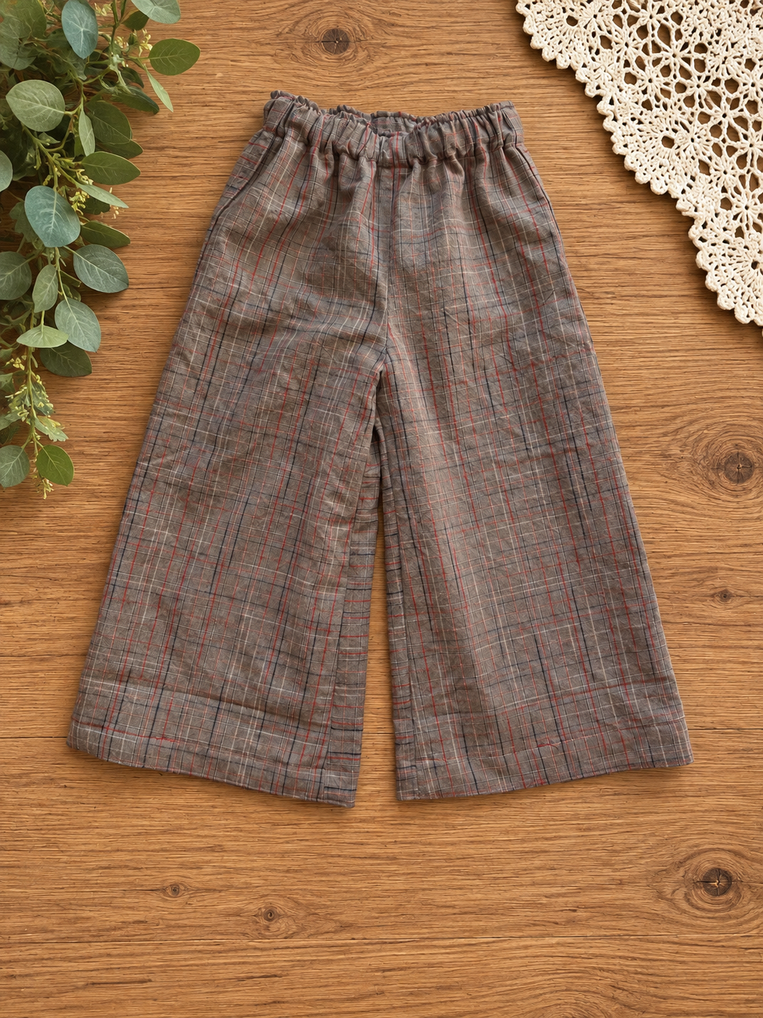 Heritage Plaid Wide-Leg Pants | 18M Tall