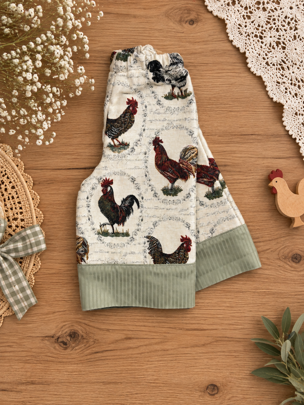 Rooster Wide-Leg Pants with Contrast Cuff | 12M