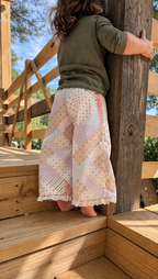 Patchwork Lace-Trim Wide-Leg Pants | 2T