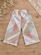 Patchwork Lace-Trim Wide-Leg Pants | 2T