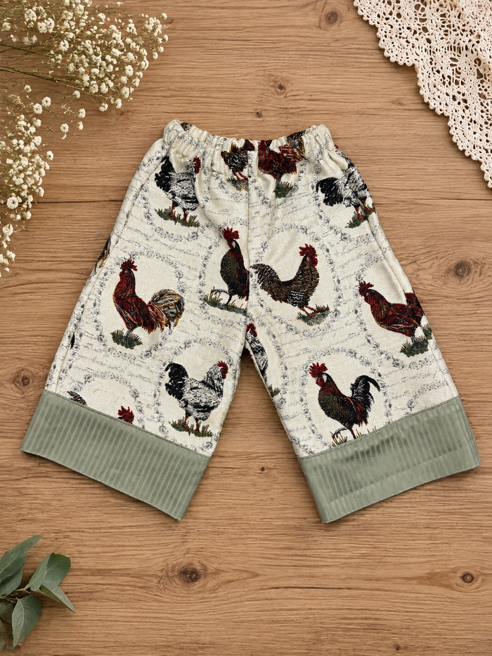 Rooster Wide-Leg Pants with Contrast Cuff | 12M