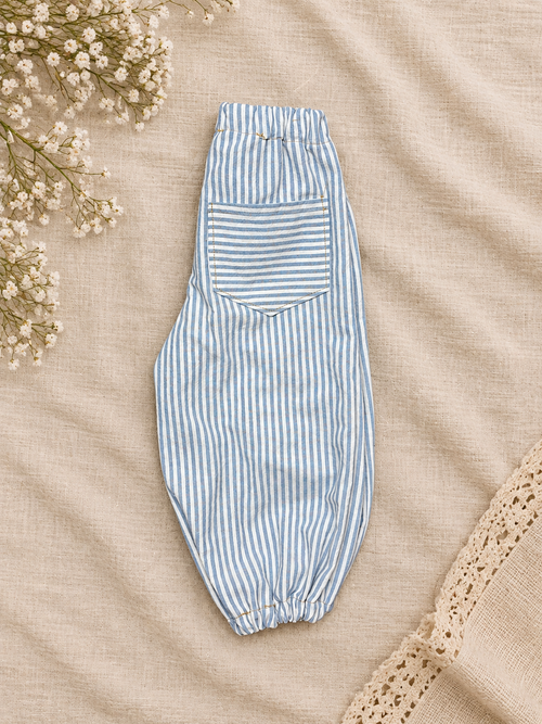 Blue Stripe Balloon Pants | 2T