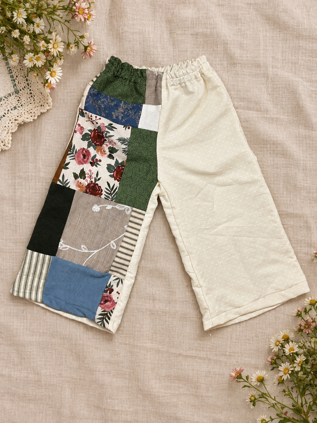 Patchwork Wide-Leg Pants | 4T