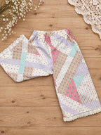 Patchwork Lace-Trim Wide-Leg Pants | 2T