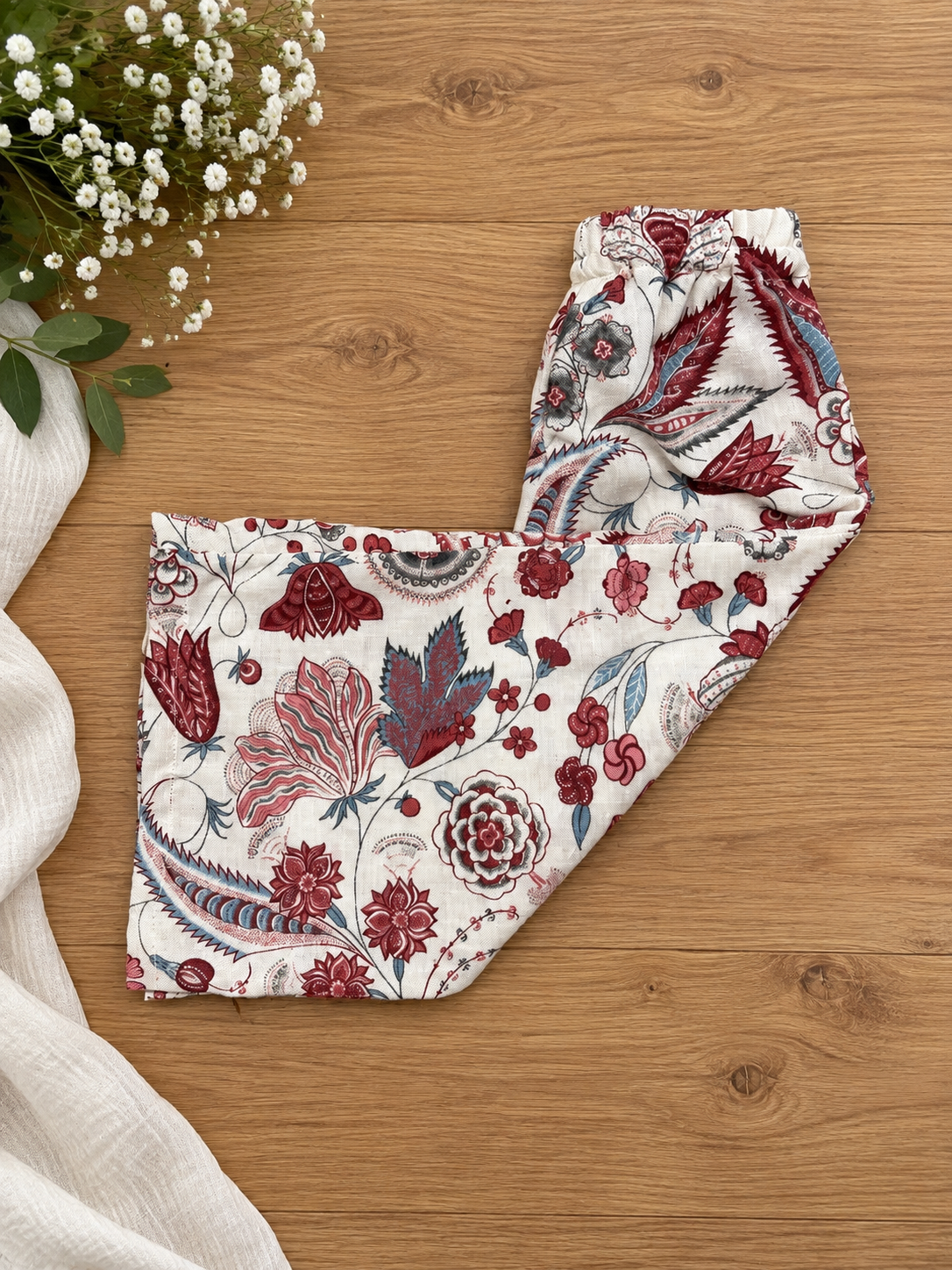 Vintage Floral Wide-Leg Pants | 3T